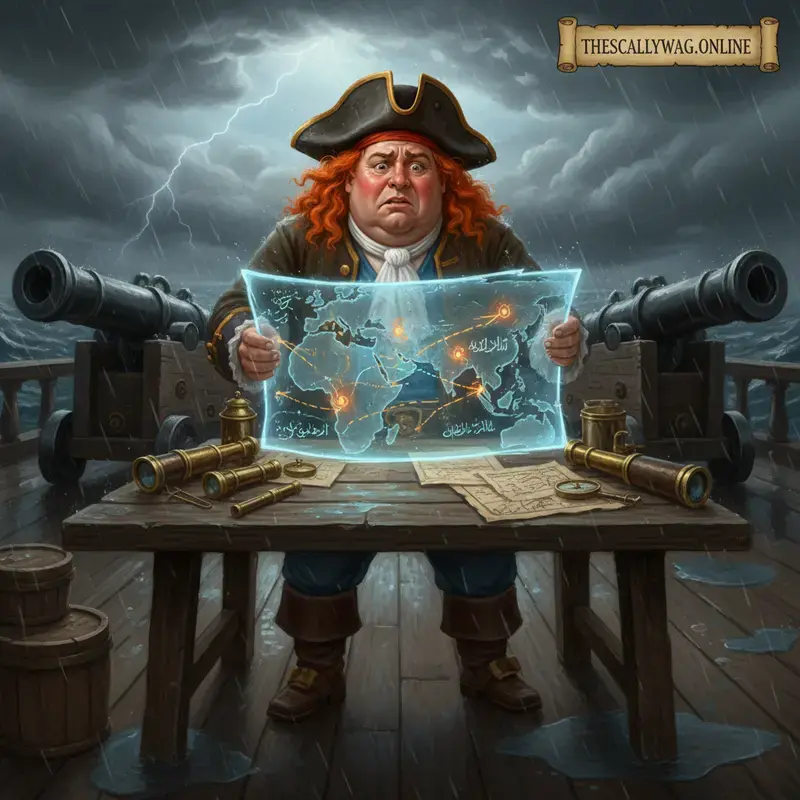 The Gilded Commodore Considers a Volley Toward the Persian Coast